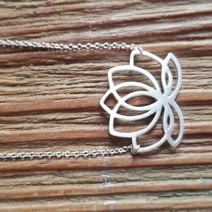 Silver lotus necklace